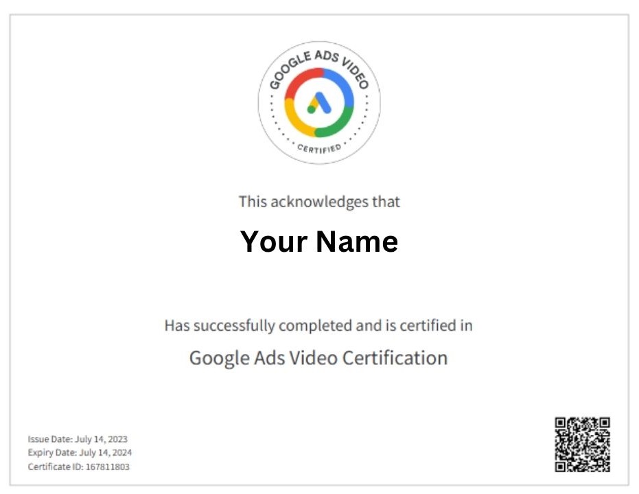 Google Video Ads Certification