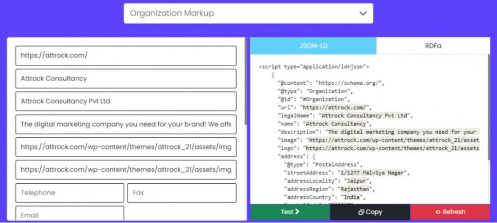 Schema Markup tool